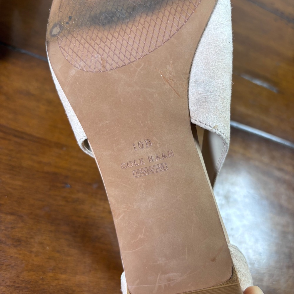 Cole Haan Grand 360 Pumps Womens 10B Blush Beige Suede Block Heel d'Orsay Heels - Picture 5 of 6